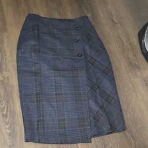 Chic Checkered Navy Pencil Skirt